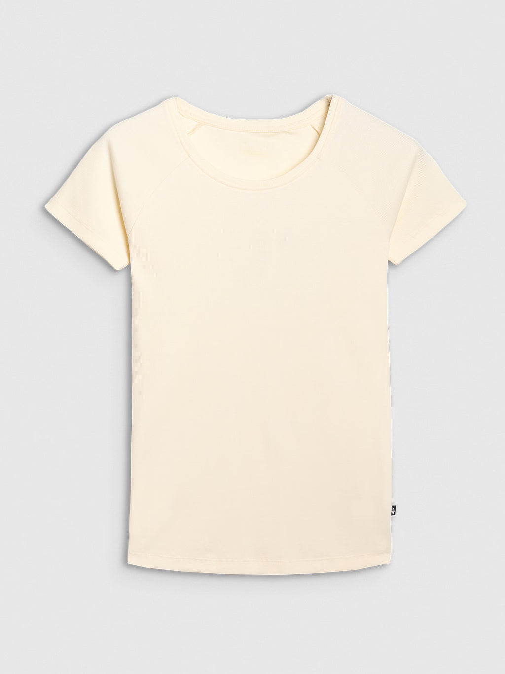 T-shirt regular z prążkowanej dzianiny damski