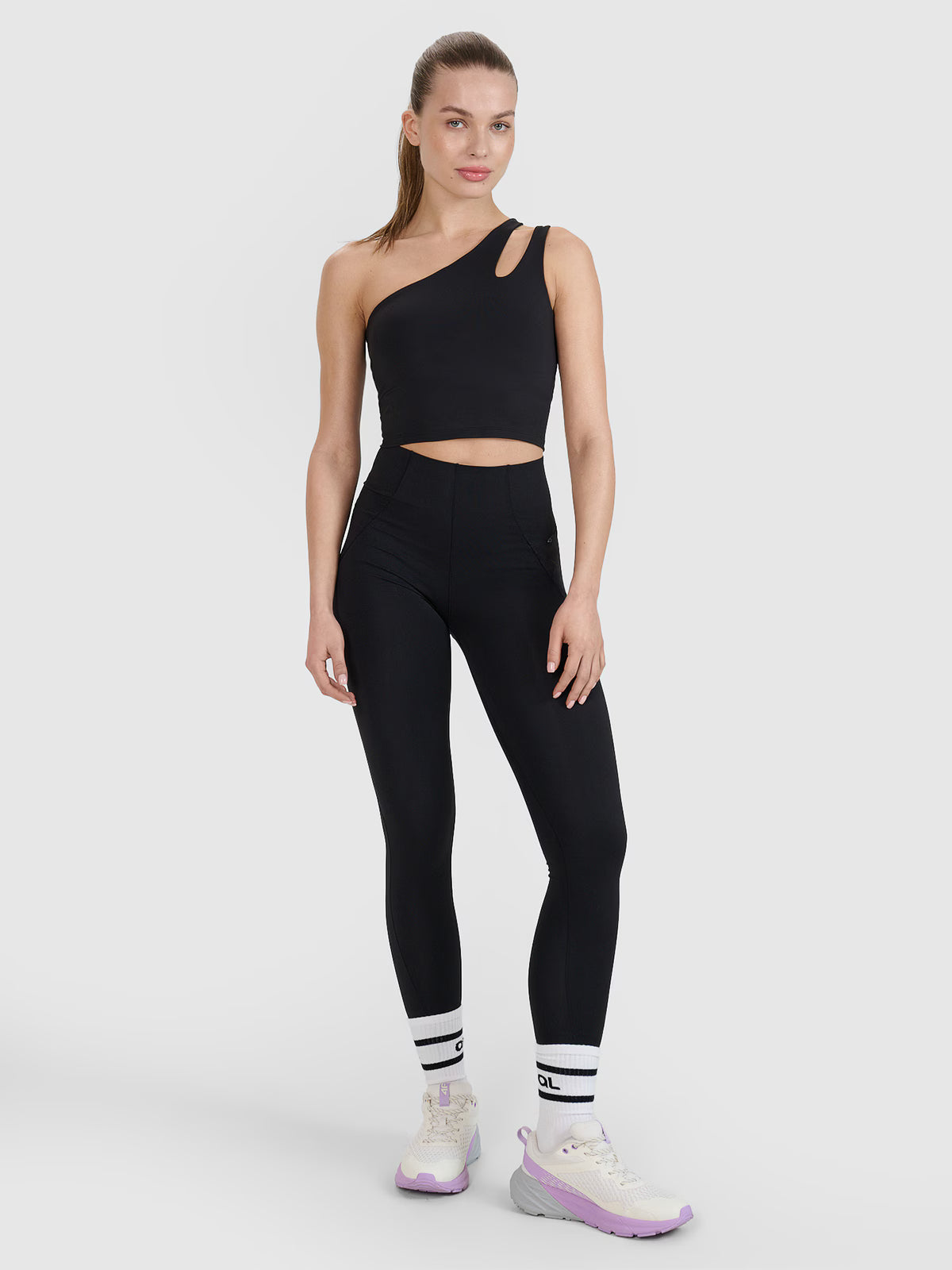 Crop top treningowy na jedno ramię 4F x Anna Lewandowska