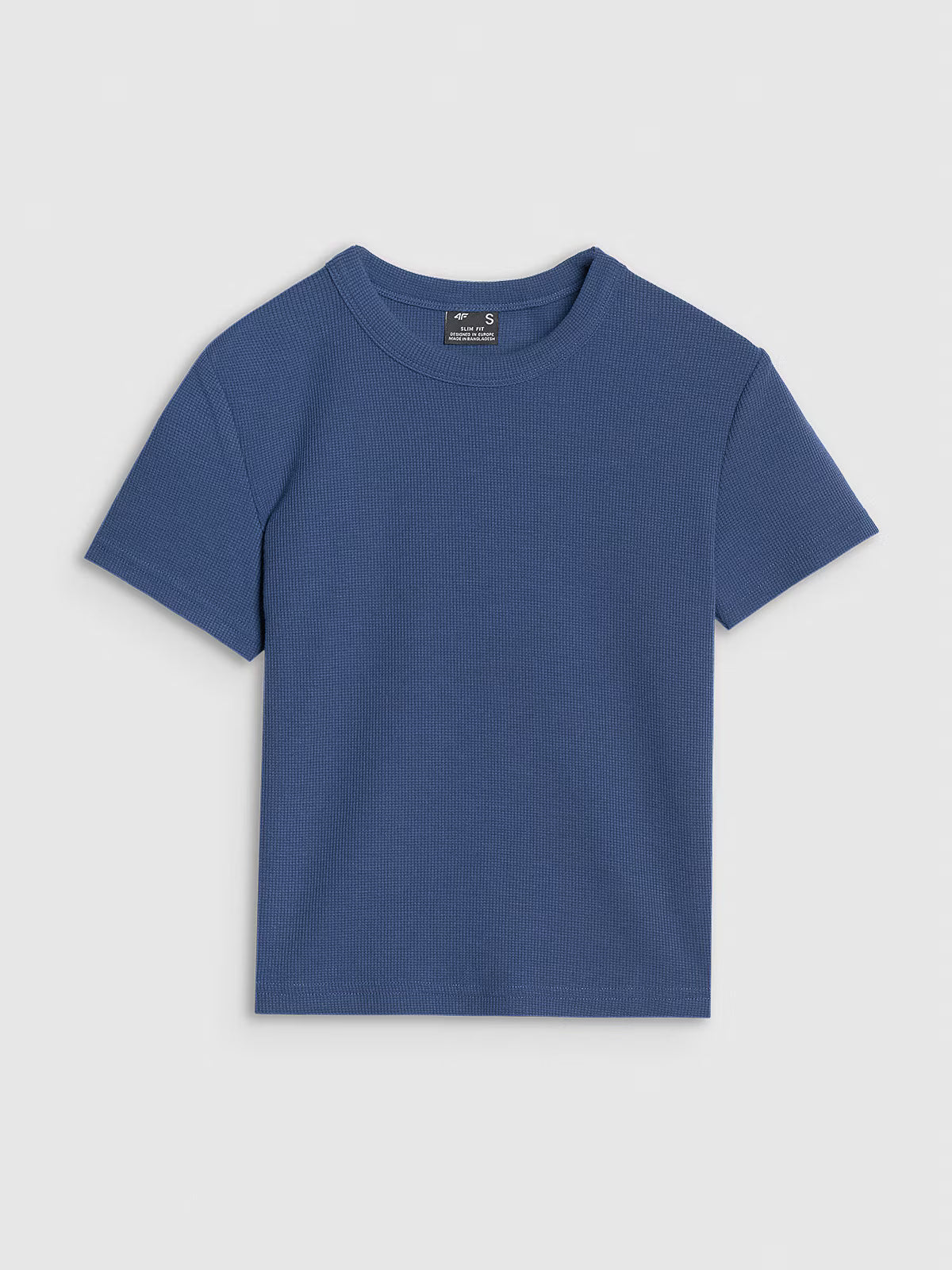 T-shirt slim z waflowej dzianiny damski