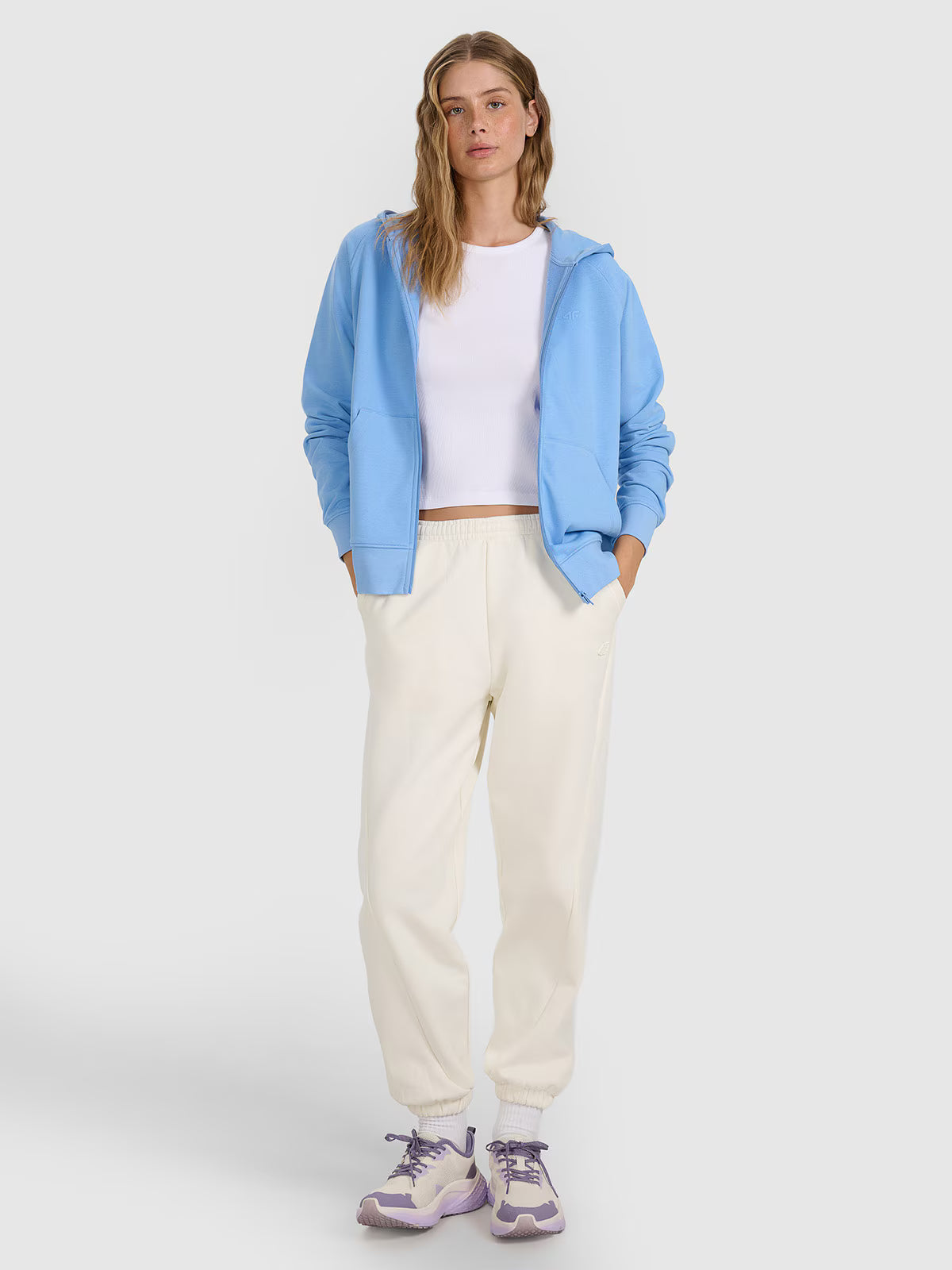 Bluza dresowa rozpinana z kapturem damska