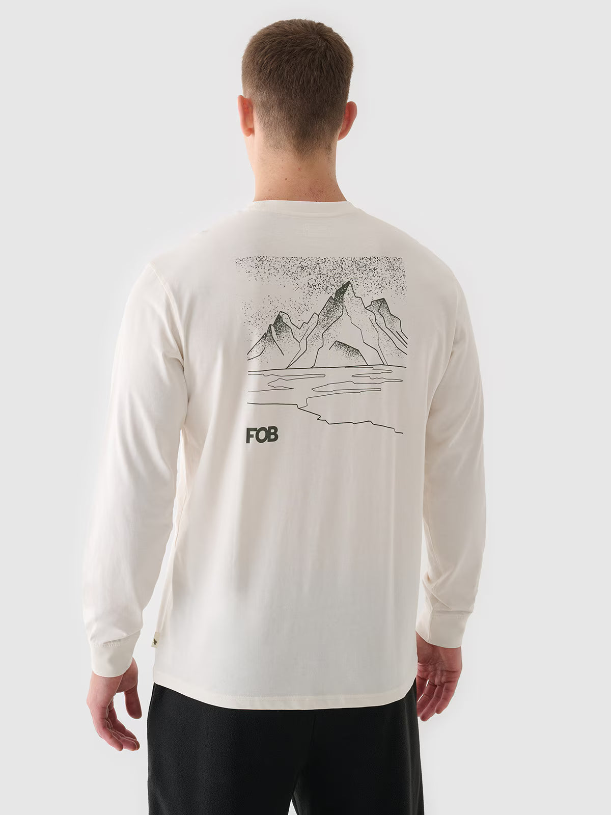 Longsleeve oversize z nadrukiem męski