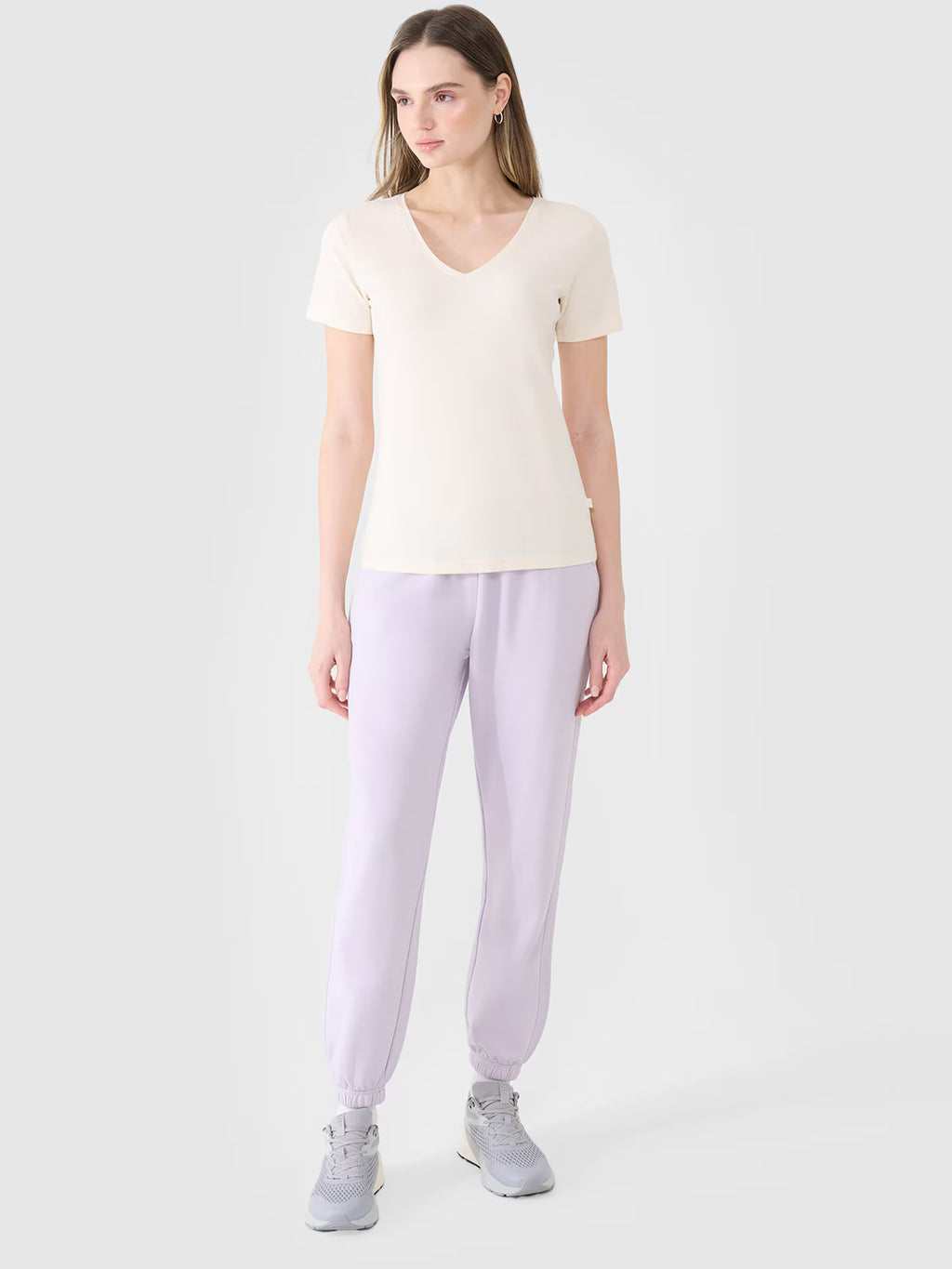 T-shirt slim gładki damski
