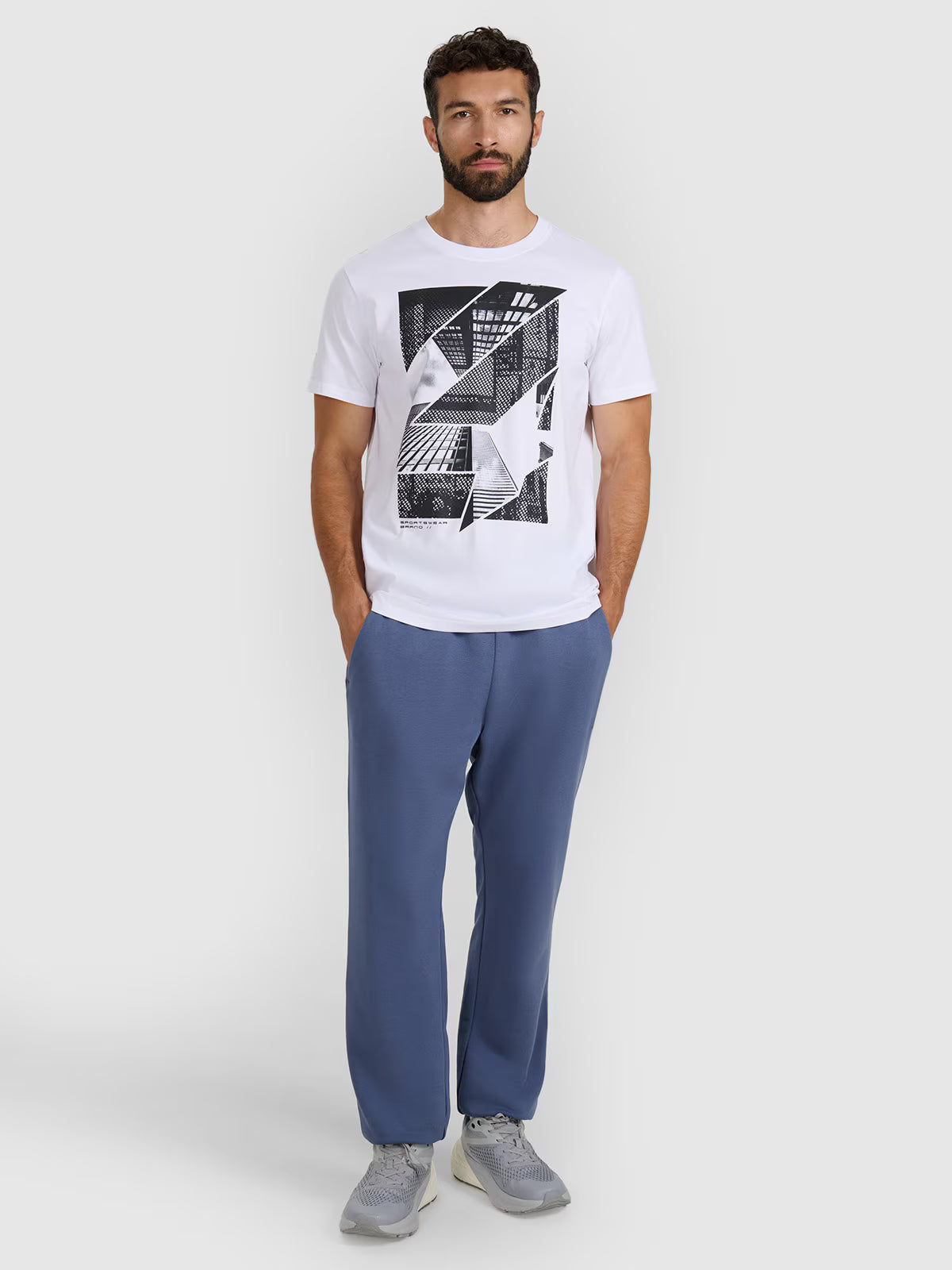T-shirt regular z nadrukiem męski