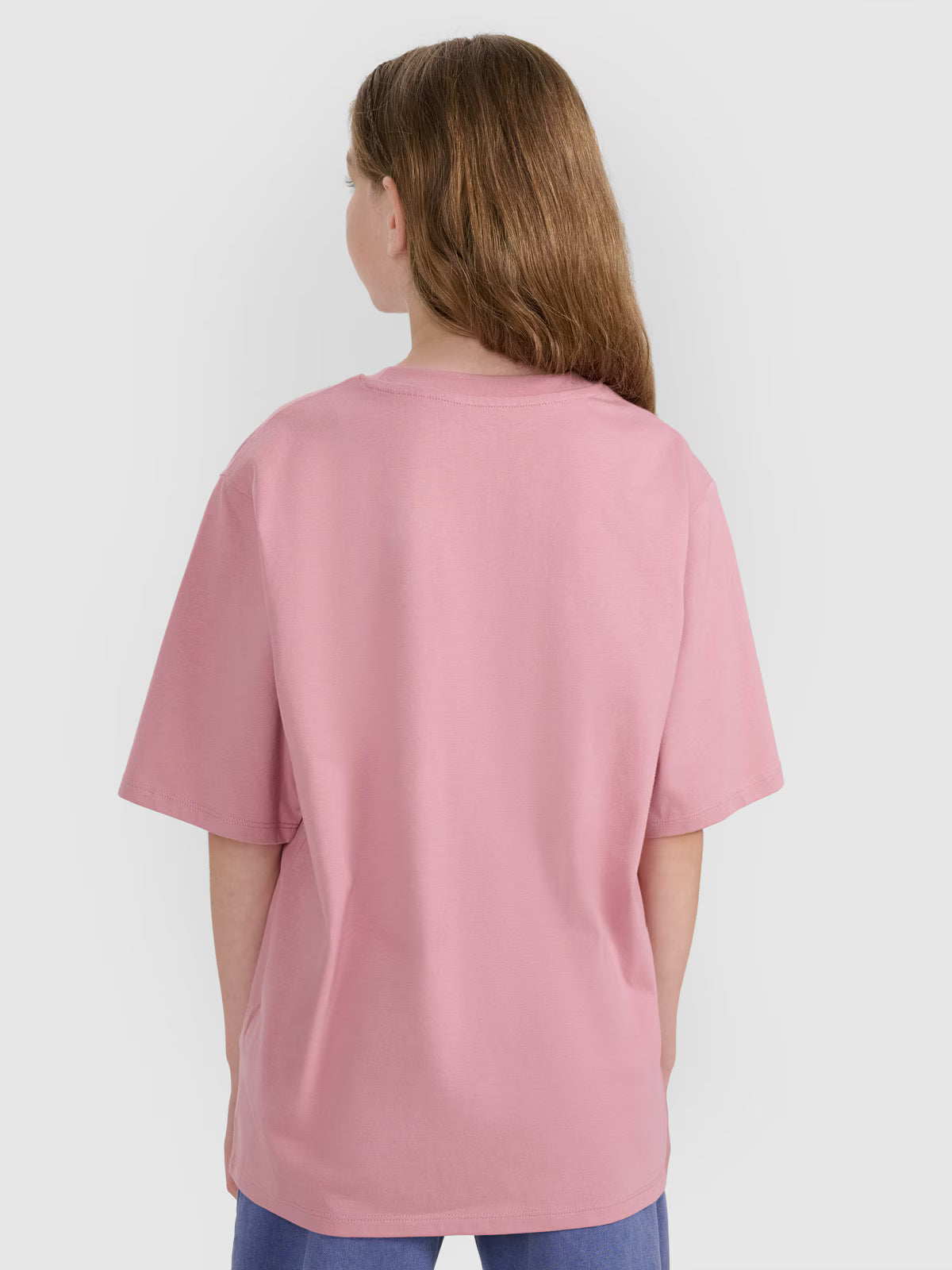 T-shirt oversize z nadrukiem dziewczęcy