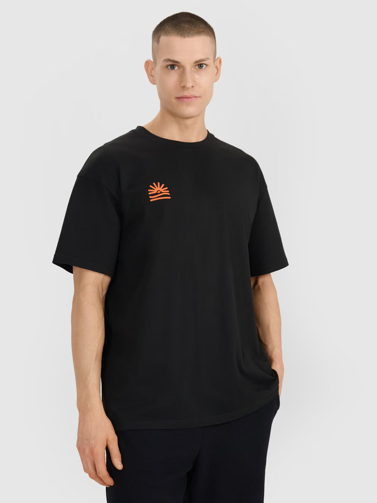 T-shirt oversize z nadrukiem męski