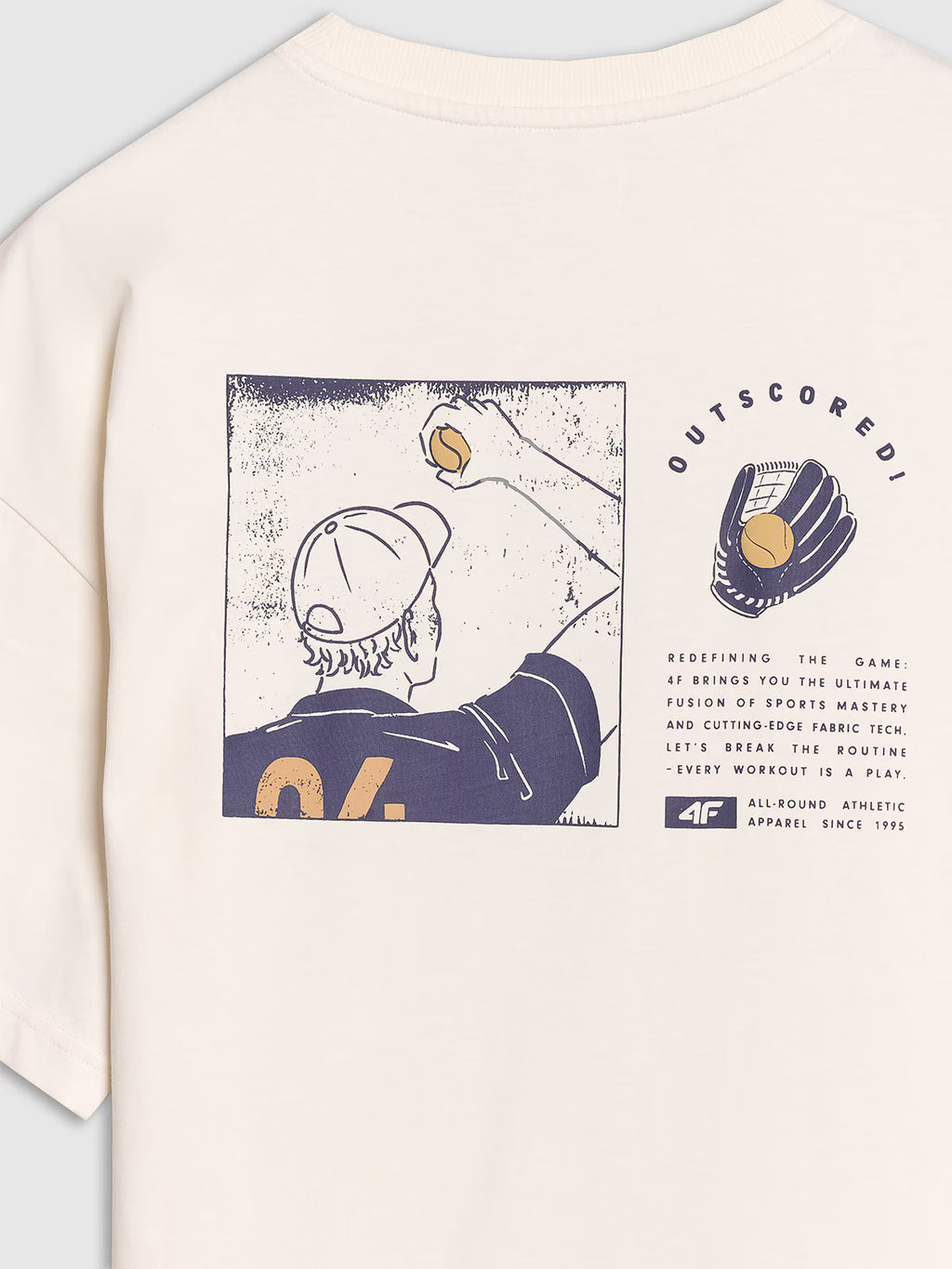T-shirt oversize z nadrukiem męski