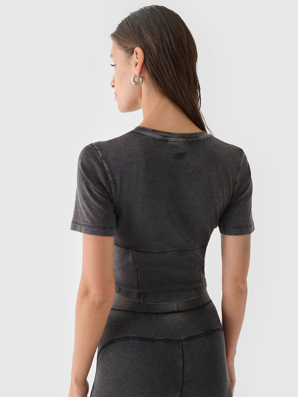 Crop top slim gładki damski