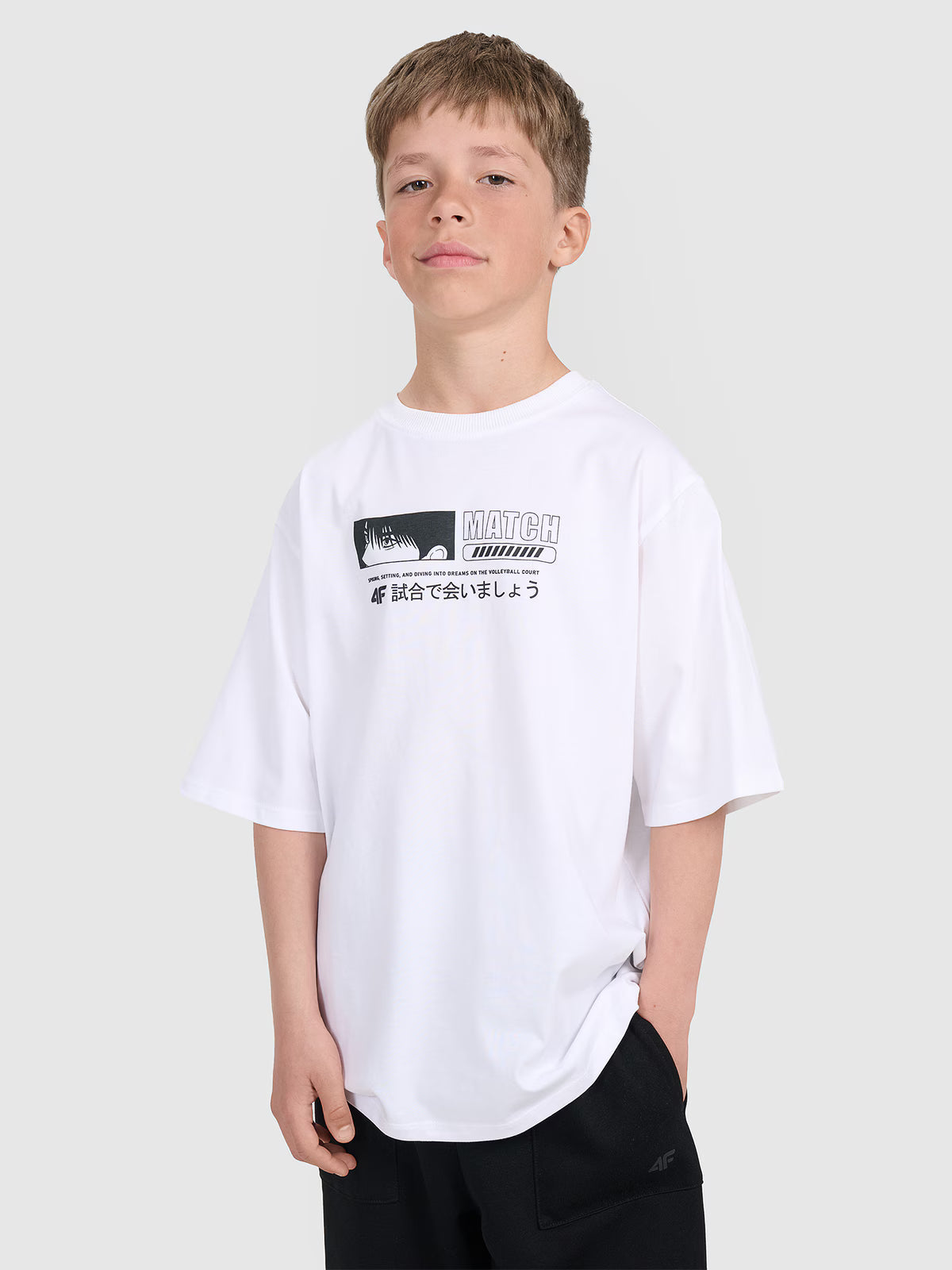 T-shirt oversize z nadrukiem chłopięcy
