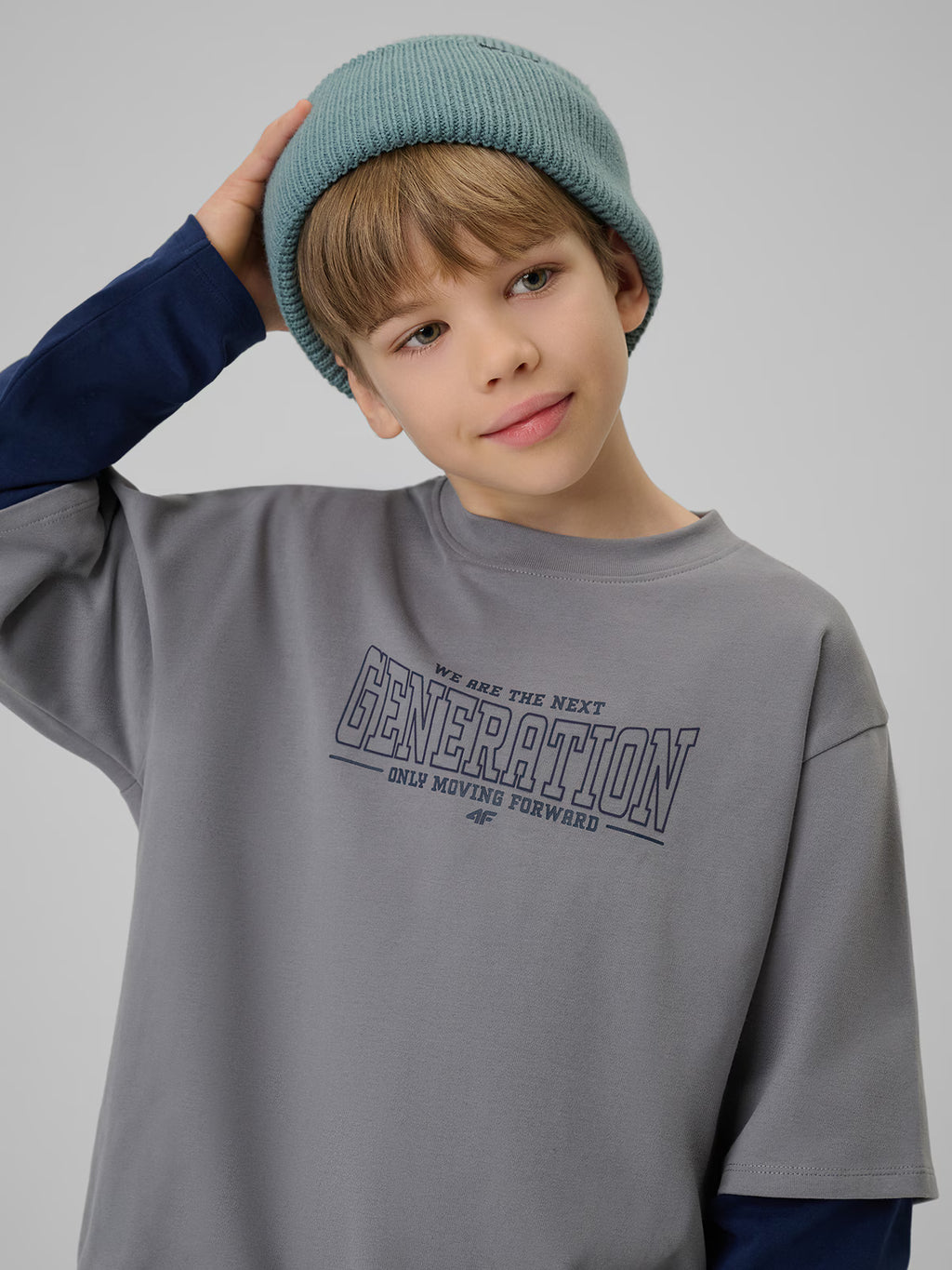 Longsleeve loose z nadrukiem chłopięcy