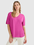 T-shirt oversize z modalem damski