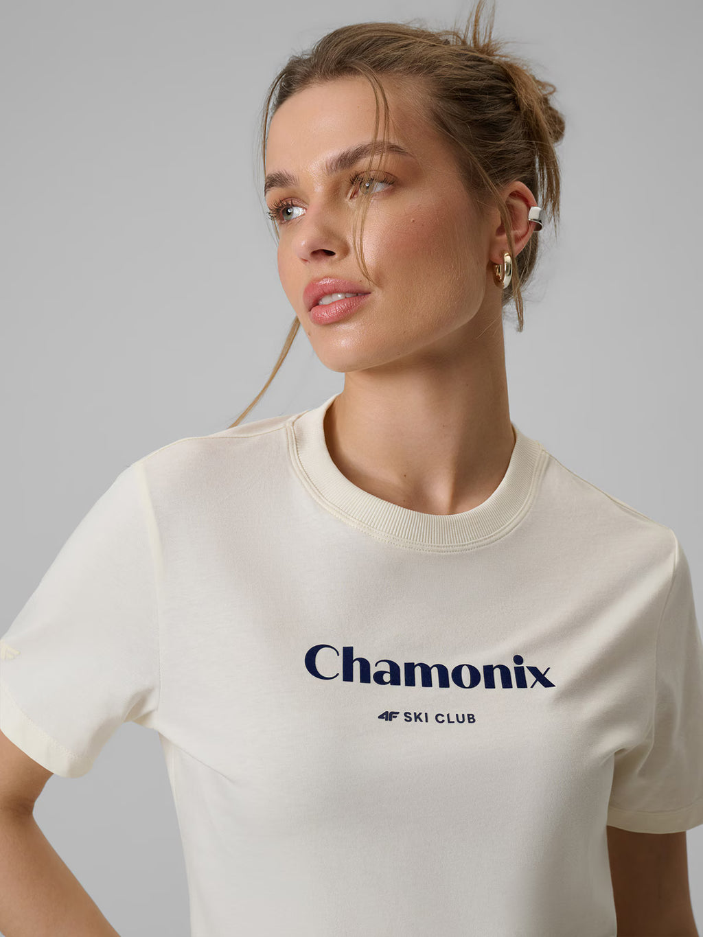 T-shirt loose z nadrukiem damski