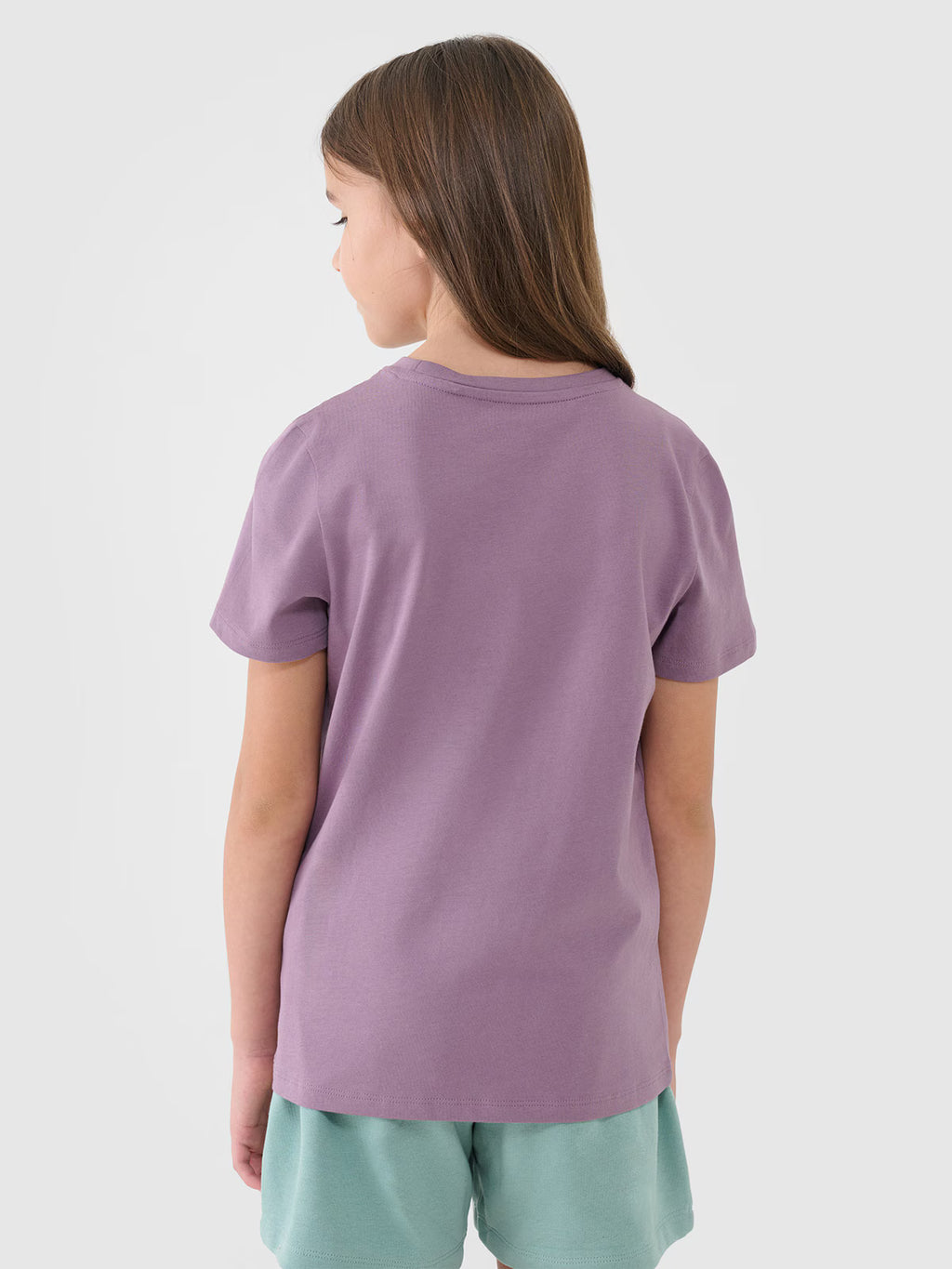 T-shirt regular gładki dziewczęcy