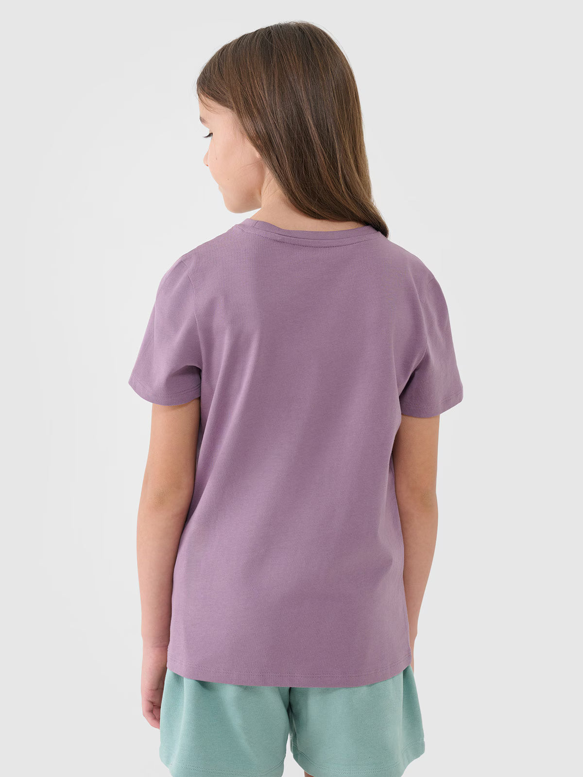 T-shirt regular gładki dziewczęcy