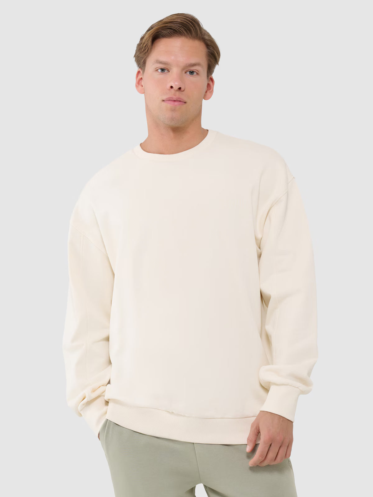 Bluza dresowa oversize nierozpinana bez kaptura męska