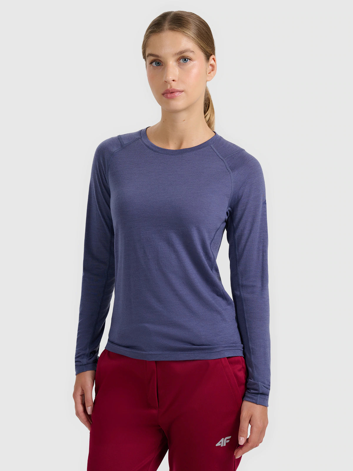Longsleeve trekkingowy szybkoschnący z wełną merino damski