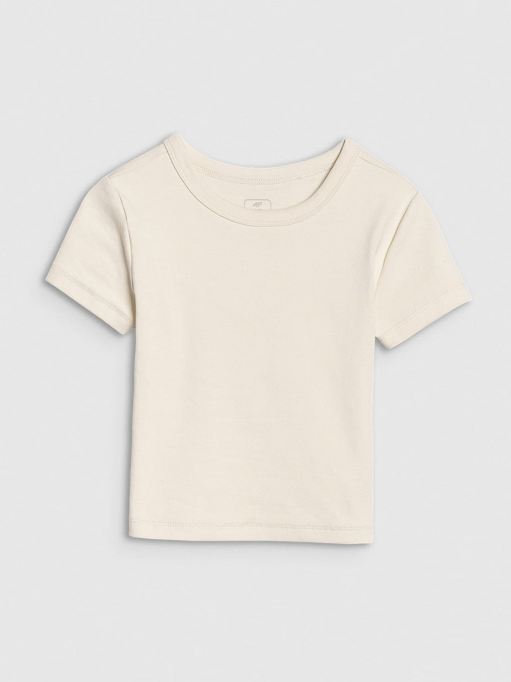 T-shirt slim crop top gładki dziewczęcy