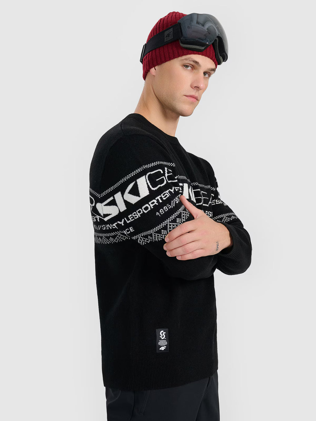 Sweter regular z wełną męski