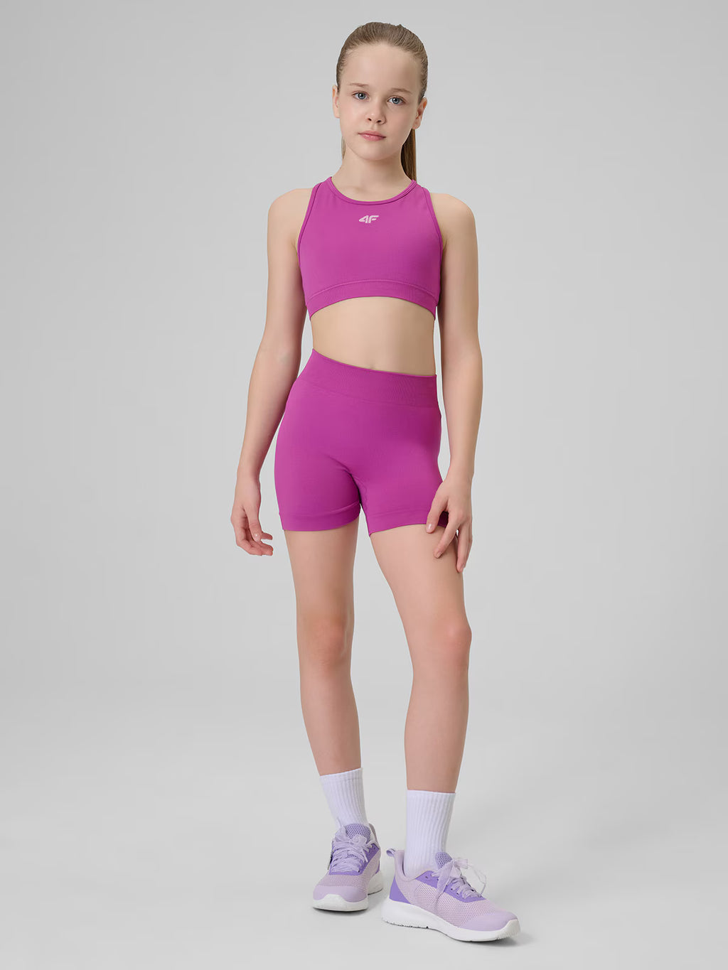 Legginsy krótkie sportowe bezszwowe dziewczęce
