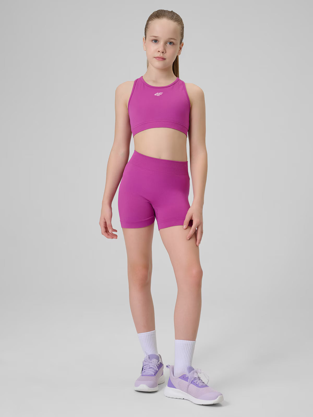Legginsy krótkie sportowe bezszwowe dziewczęce
