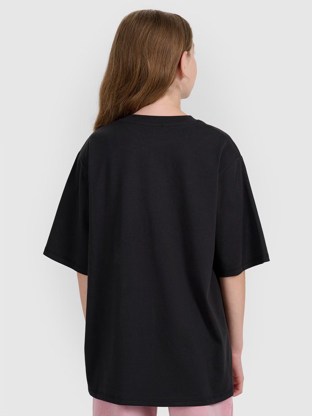T-shirt oversize z nadrukiem dziewczęcy