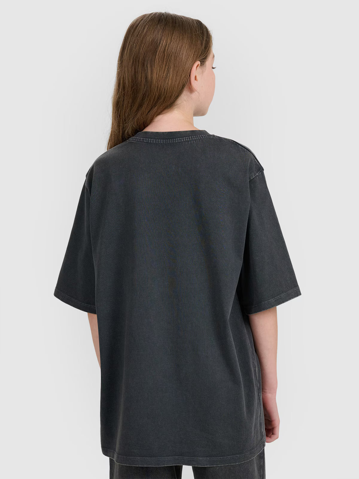 T-shirt oversize z nadrukiem dziewczęcy