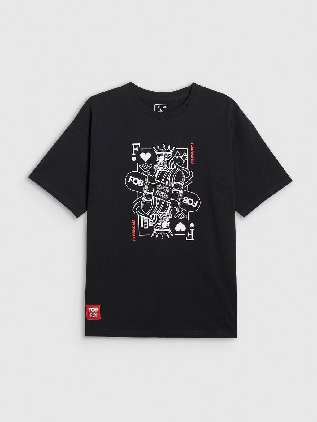 T-shirt loose z nadrukiem męski