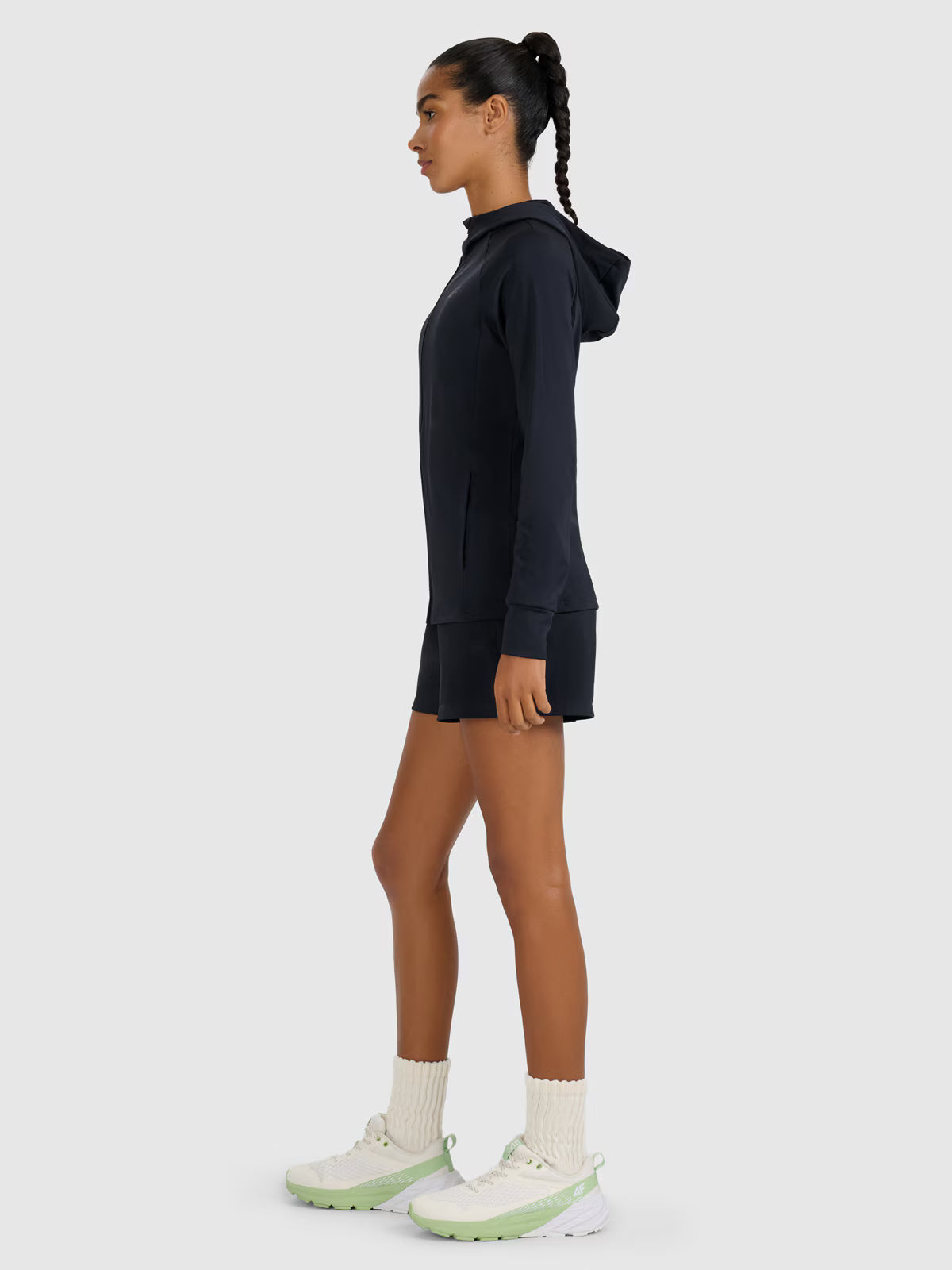 Bluza treningowa slim z kapturem damska