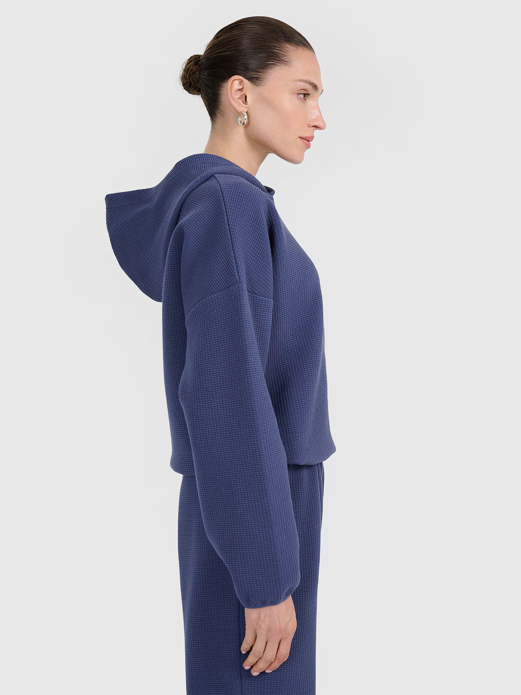 Bluza dresowa z waflowej dzianiny damska
