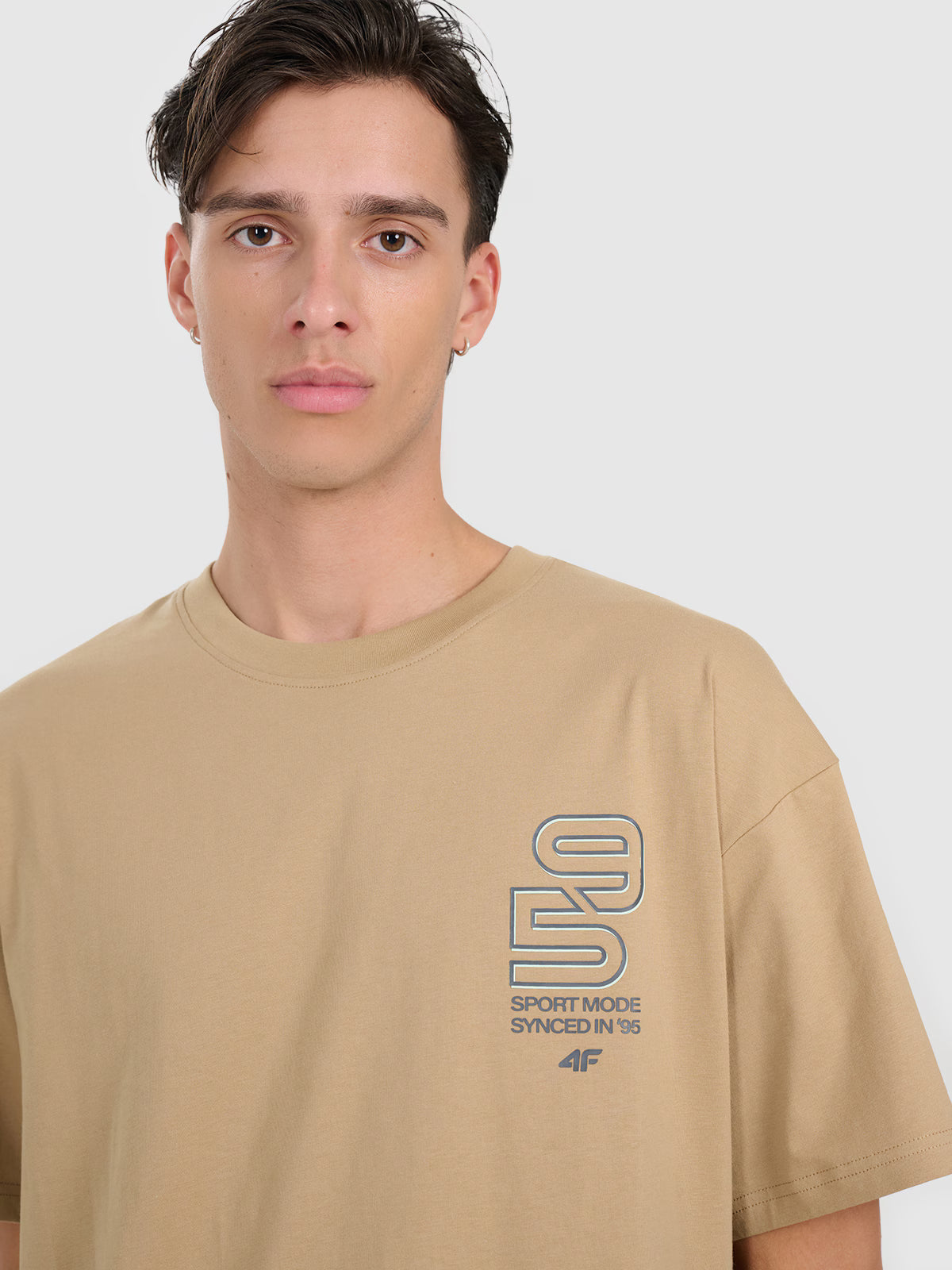 T-shirt oversize z nadrukiem męski