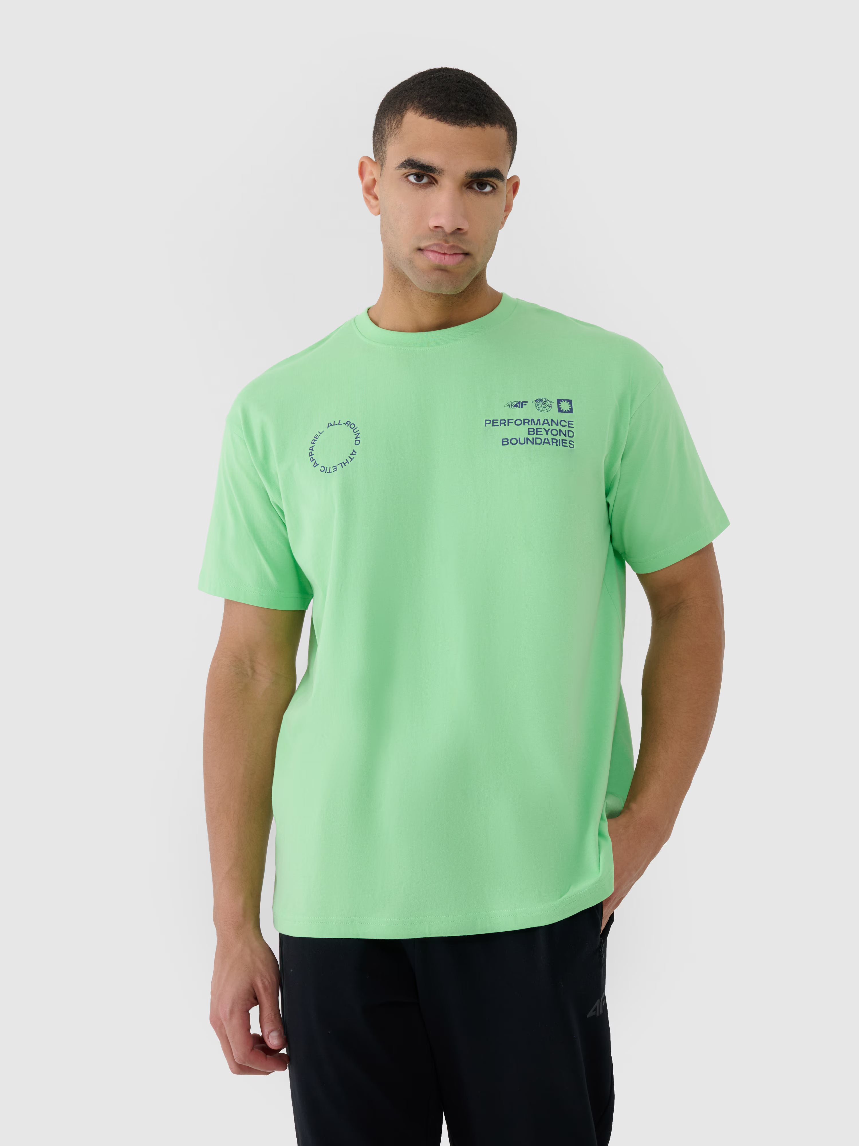 T-shirt oversize z nadrukiem męski