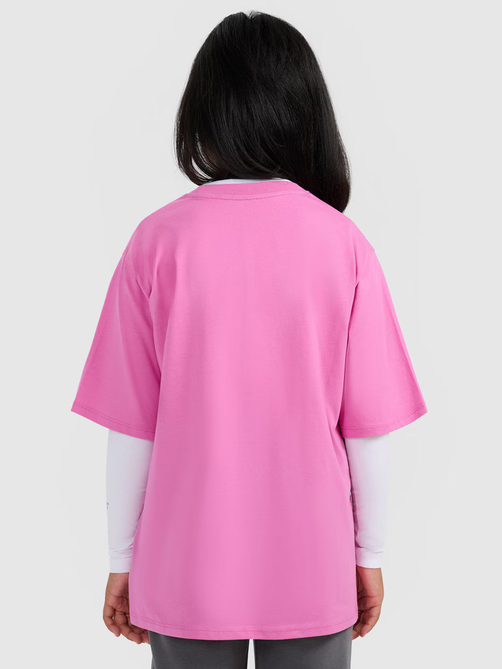 T-shirt oversize z nadrukiem dziewczęcy