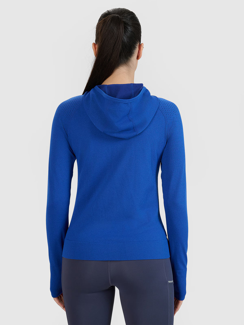 Bluza do biegania w terenie rozpinana z kapturem damska