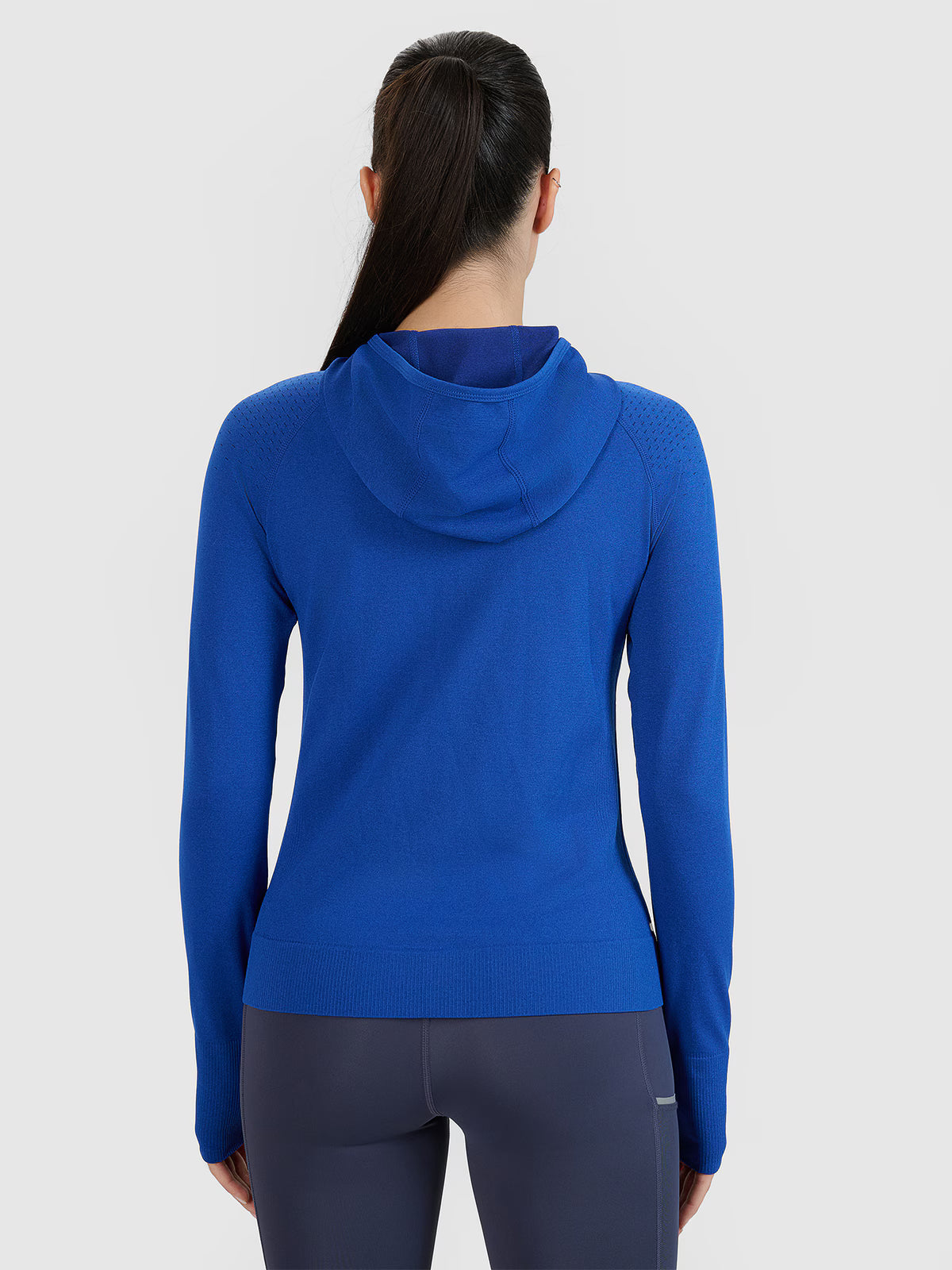 Bluza do biegania w terenie rozpinana z kapturem damska