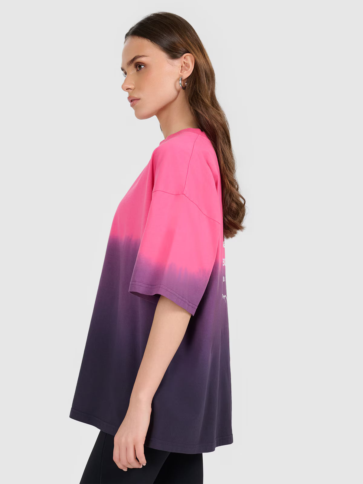 T-shirt loose z nadrukiem damski
