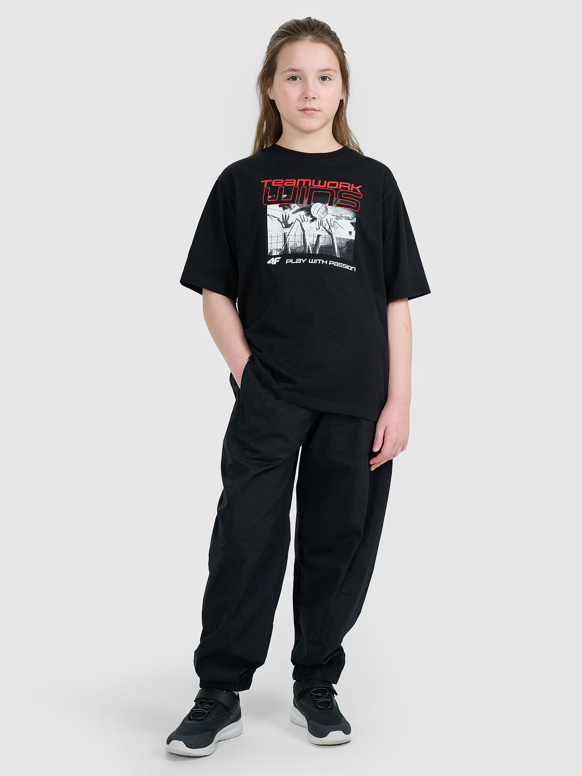 T-shirt oversize z nadrukiem dziecięcy