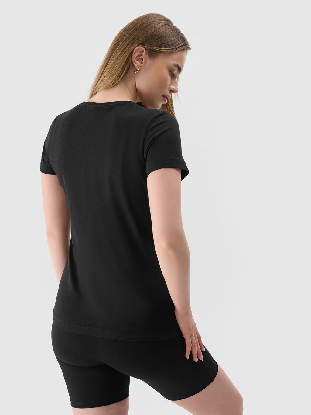 T-shirt slim z nadrukiem damski