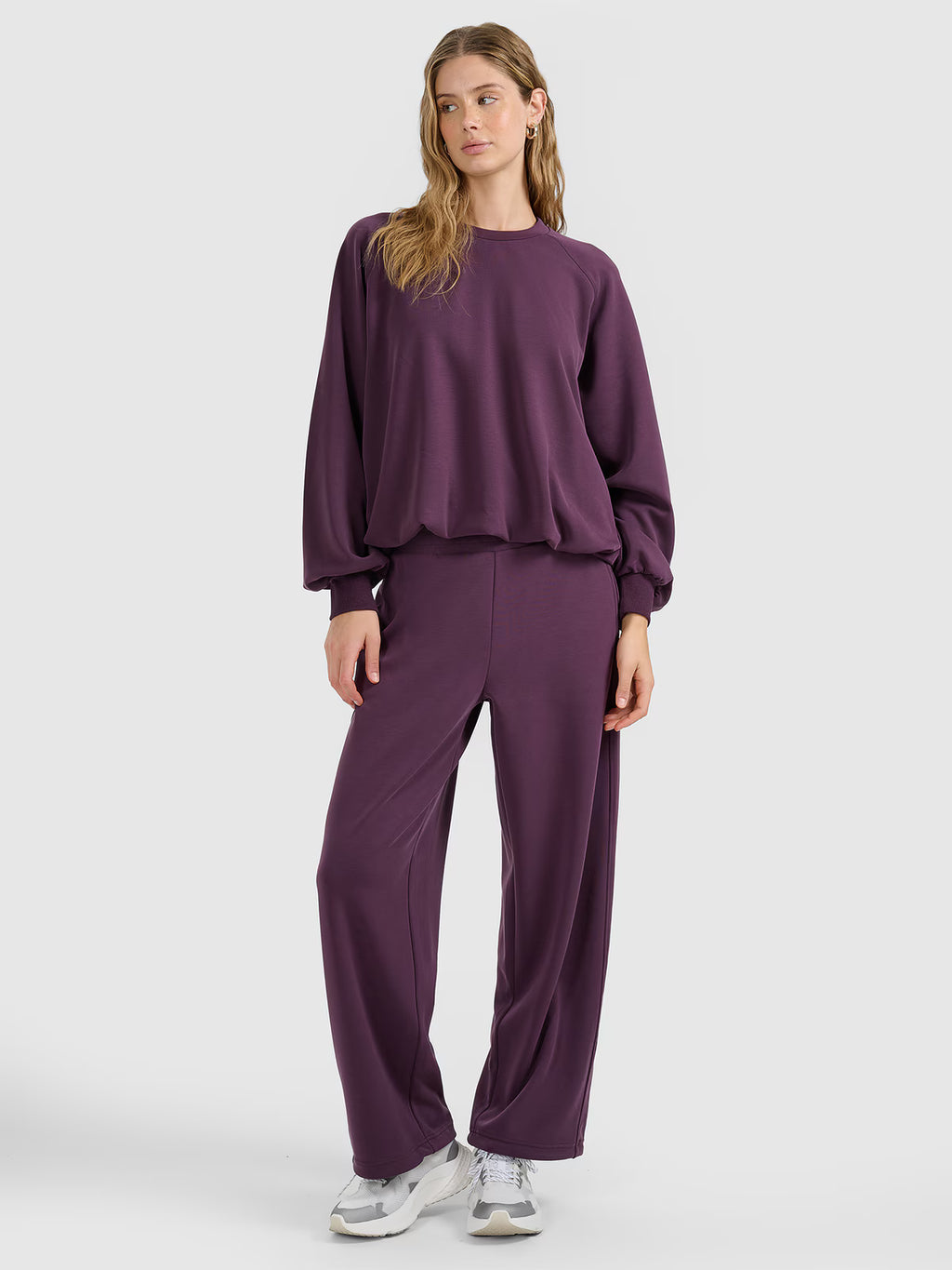 Bluza dresowa nierozpinana z modalem damska