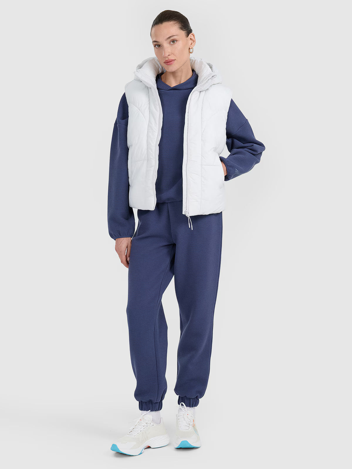 Bluza dresowa z waflowej dzianiny damska