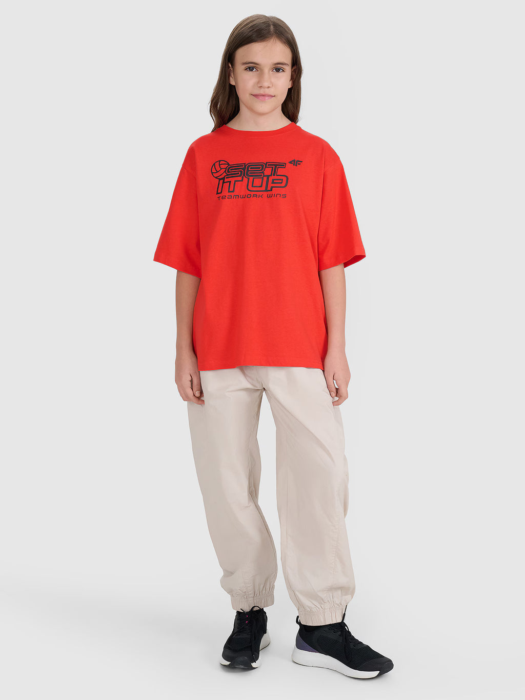 T-shirt oversize z nadrukiem dziecięcy