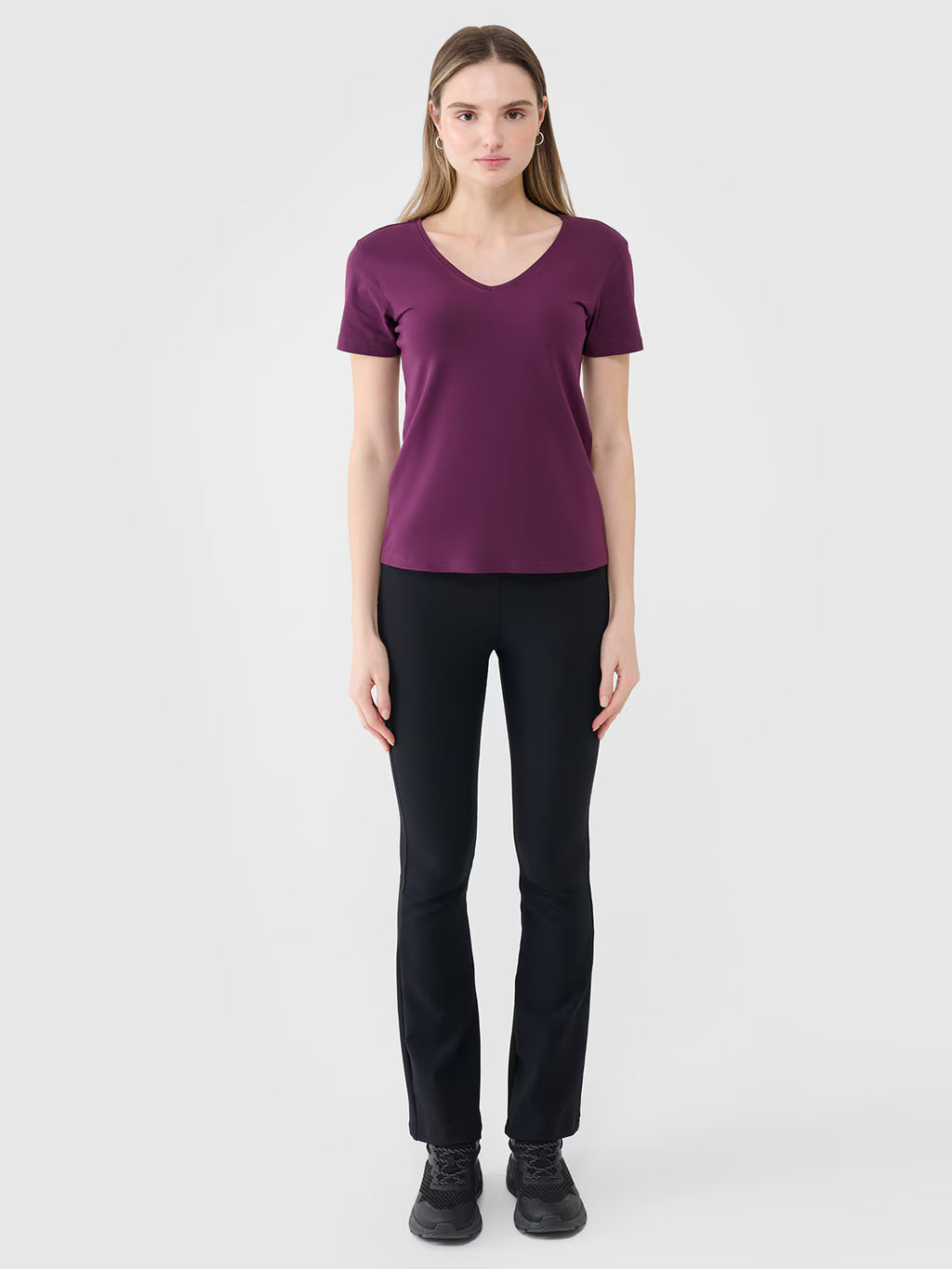 T-shirt slim gładki damski