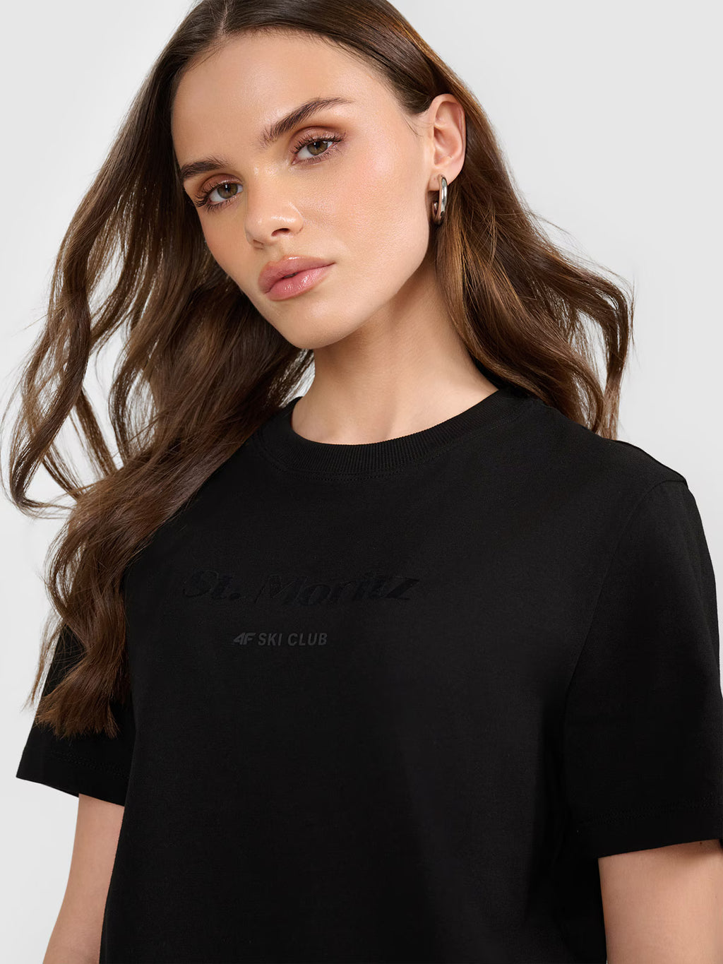 T-shirt loose z nadrukiem damski