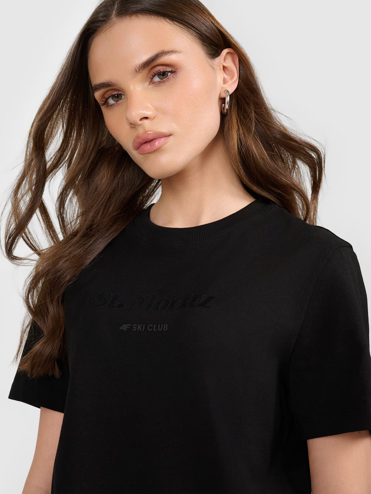 T-shirt loose z nadrukiem damski
