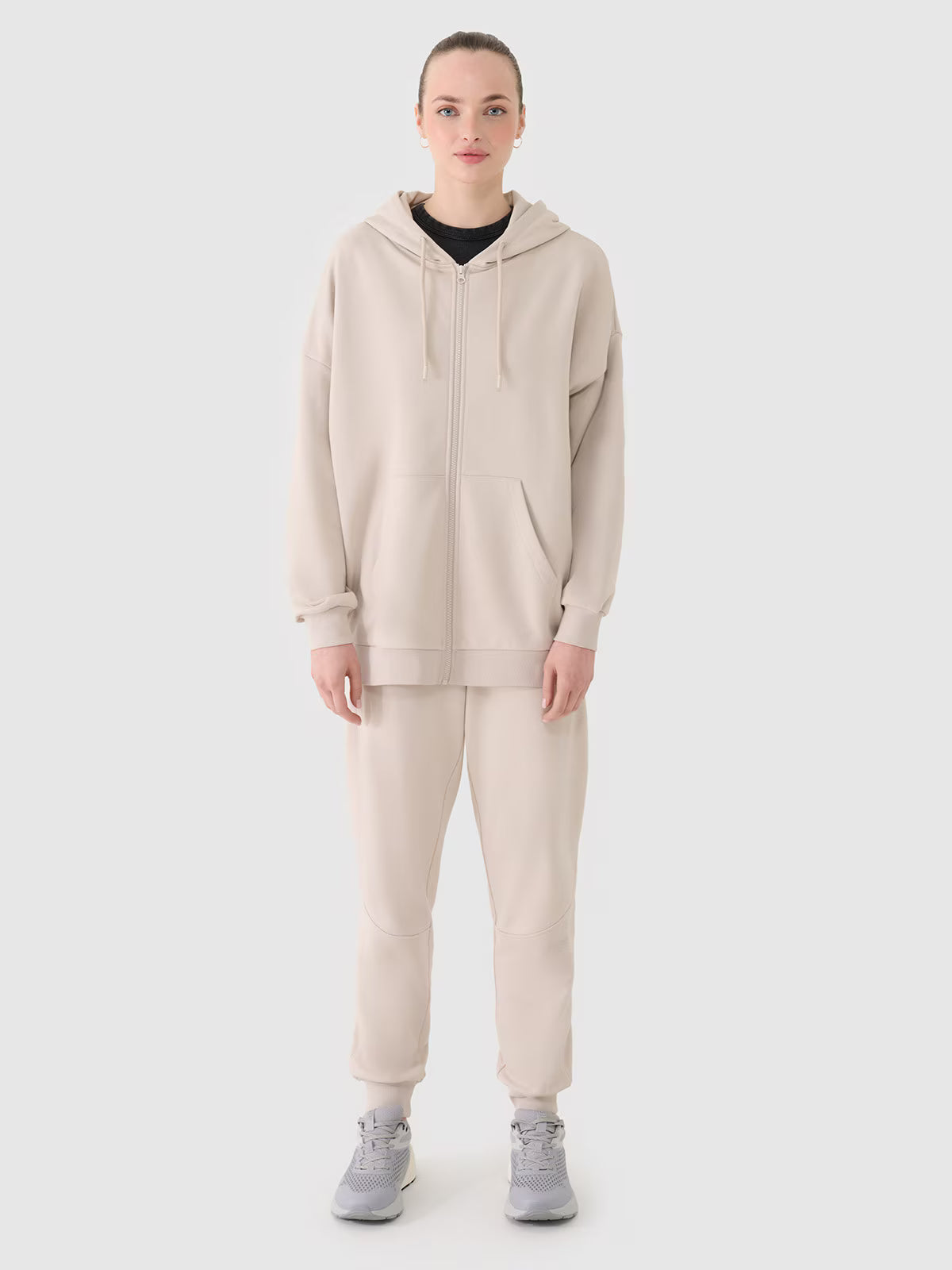 Bluza dresowa rozpinana z kapturem damska