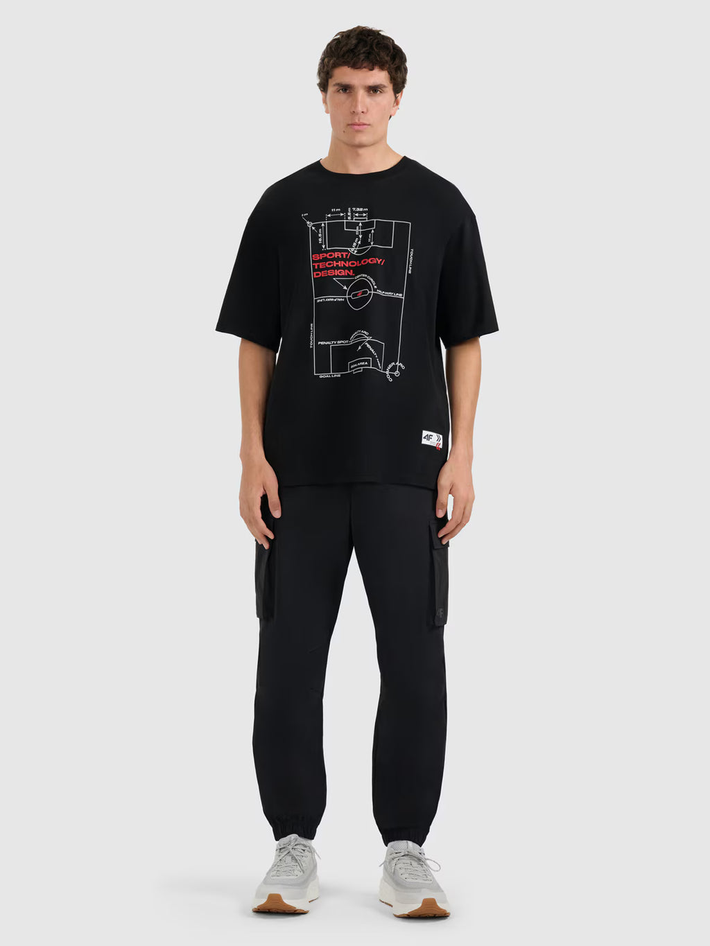 T-shirt oversize z nadrukiem męski