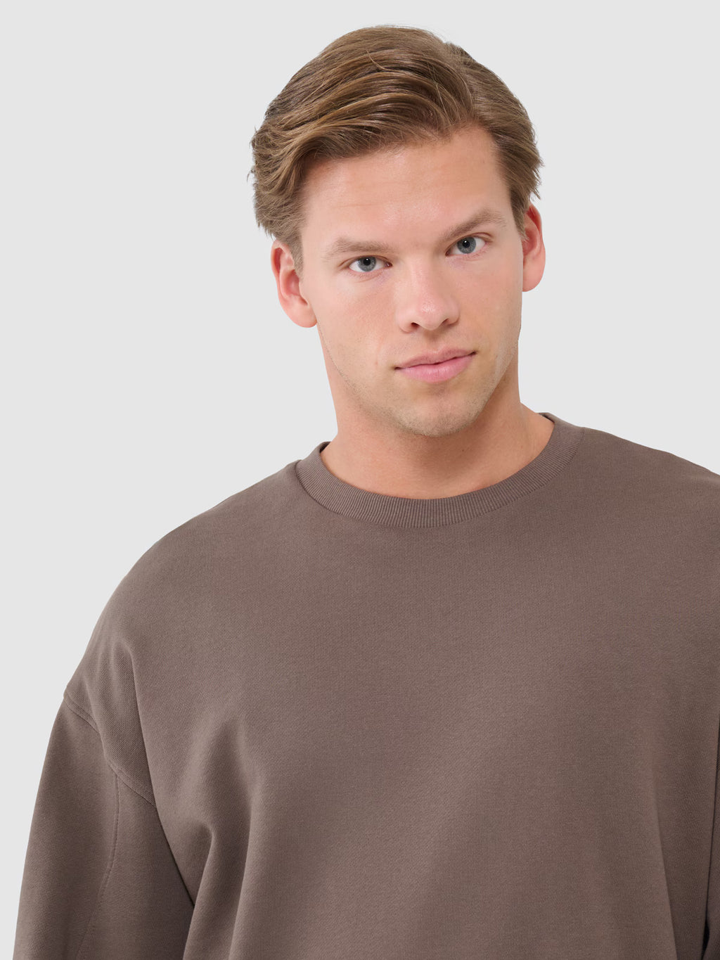 Bluza dresowa oversize nierozpinana bez kaptura męska
