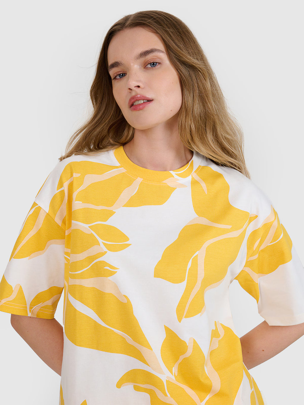 T-shirt oversize z nadrukiem damski