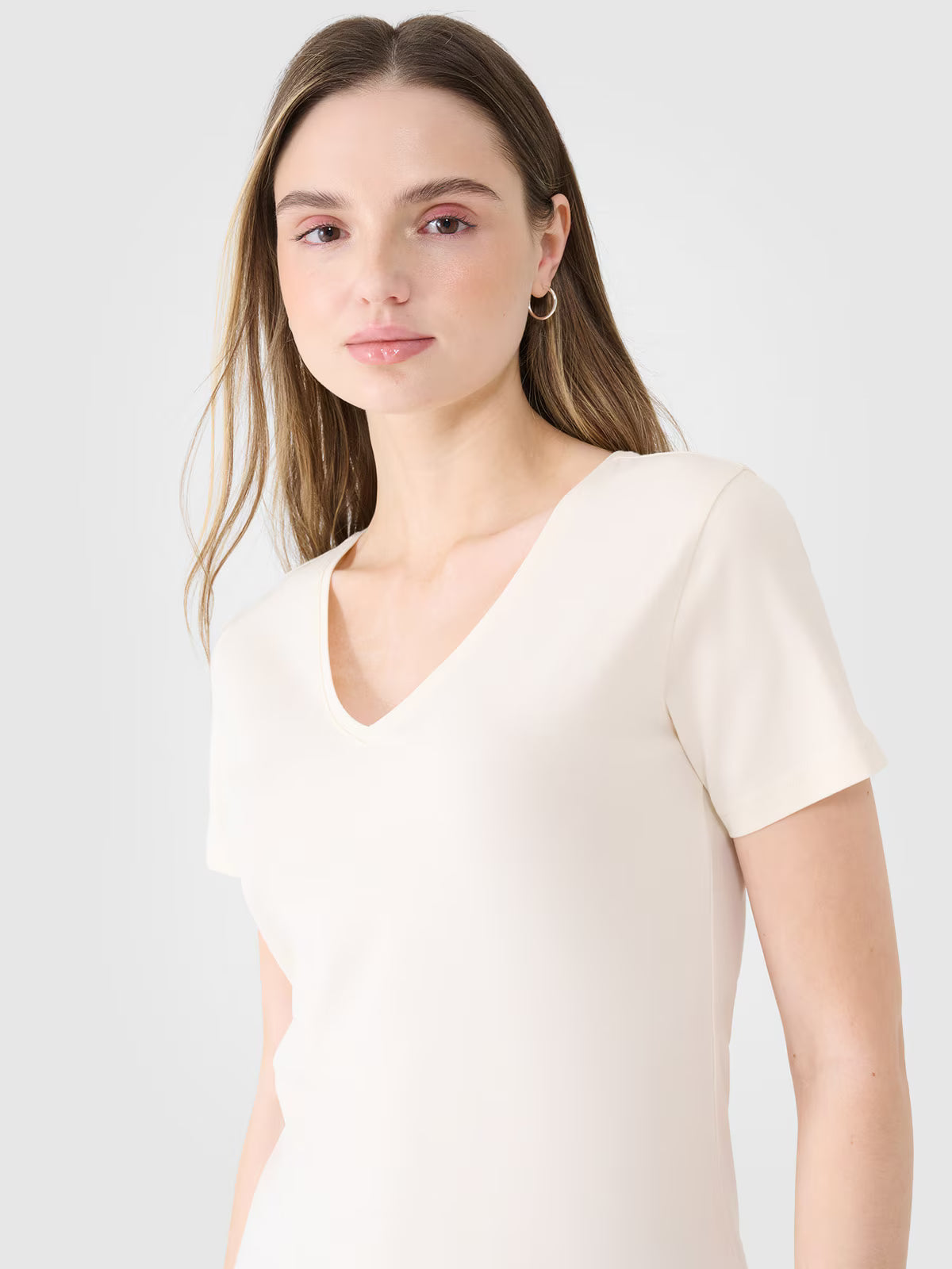 T-shirt slim gładki damski