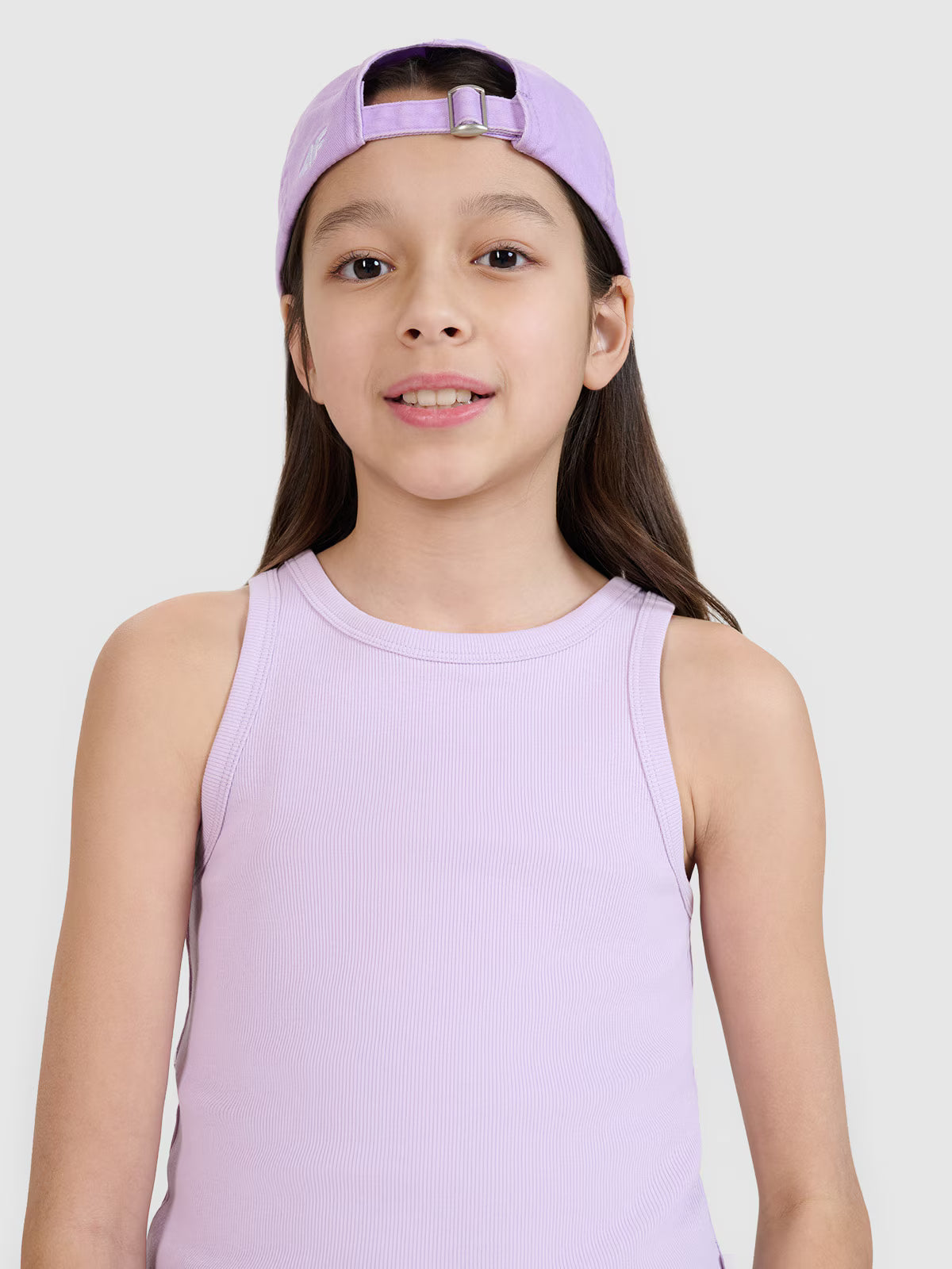 Crop top slim z prążkowanej dzianiny dziewczęcy