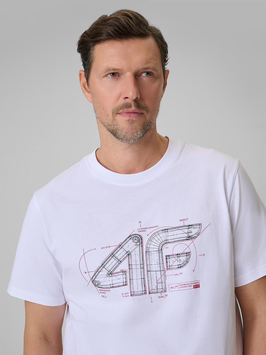 T-shirt regular z nadrukiem męski
