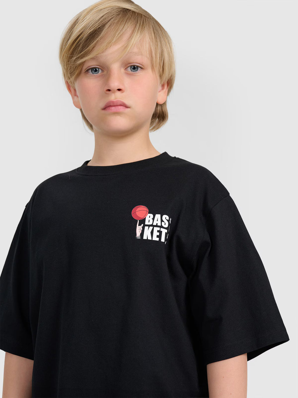 T-shirt oversize z nadrukiem chłopięcy